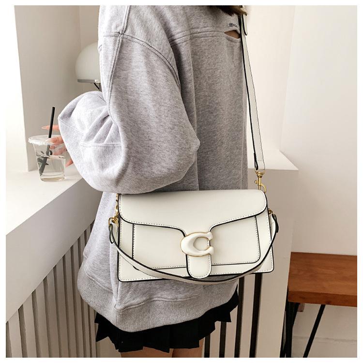 2024 new women's bag Ms. crossbody bag shoulder bag fashionable hundred matching cowhide small square bag