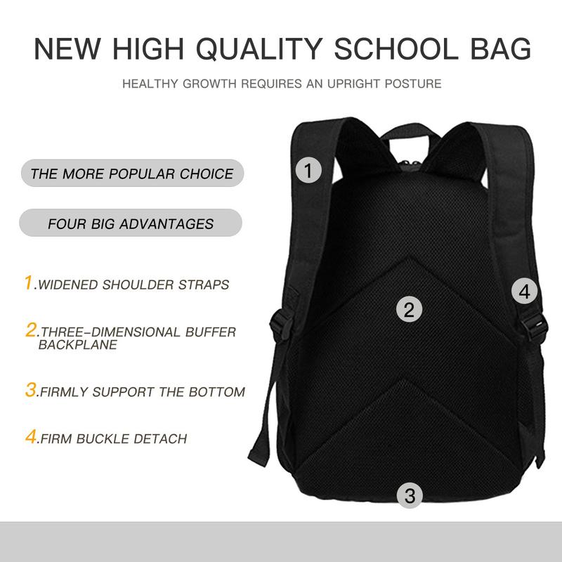 17IN Fashion Street Off Backpack for Men Women Youth Classic Lightweight Casual Daypack Bookbag Blue White Orange - Lightweight & Durable