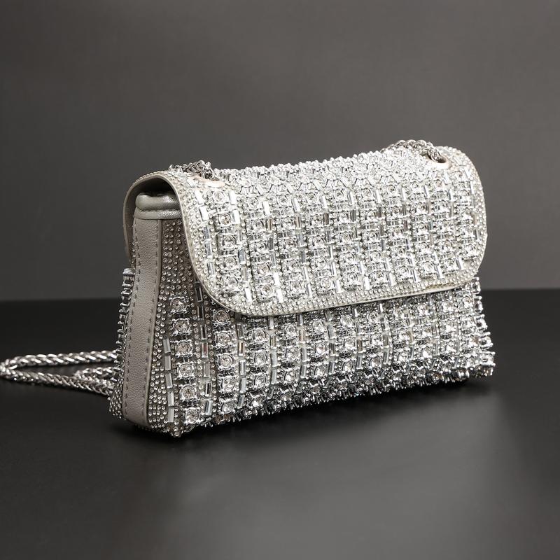 Luxurious Women's Evening Handbag, Exquisite Rhinestone Embellishments, Lightweight Design, Perfect for Banquet, Party, and Formal Occasions, Elegant Style Purse for Women