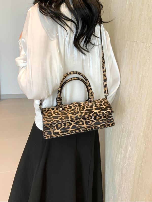 Fashionable Retro Leopard Print Handbag, Women's Casual and Versatile Shoulder Bag, Crossbody Bag, Fashionable and Versatile Daily Commuter Bag