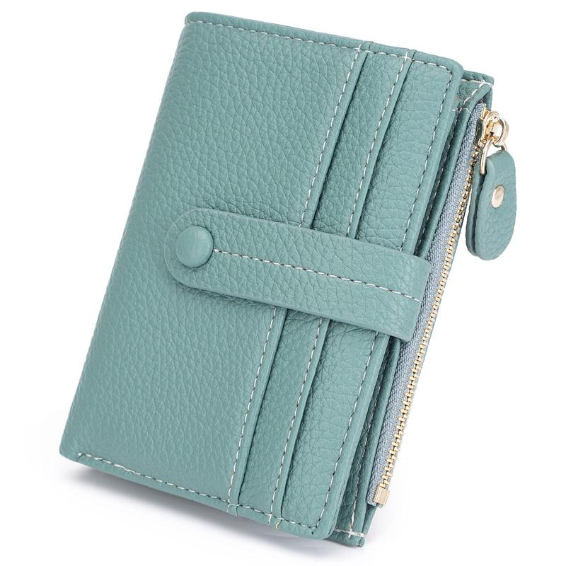 HKCLUF Small Wallet Women Minimalist Slim Bifold Wallets Zipper Leather Wallet Women Credit Card Large Capacity Holder Wallets