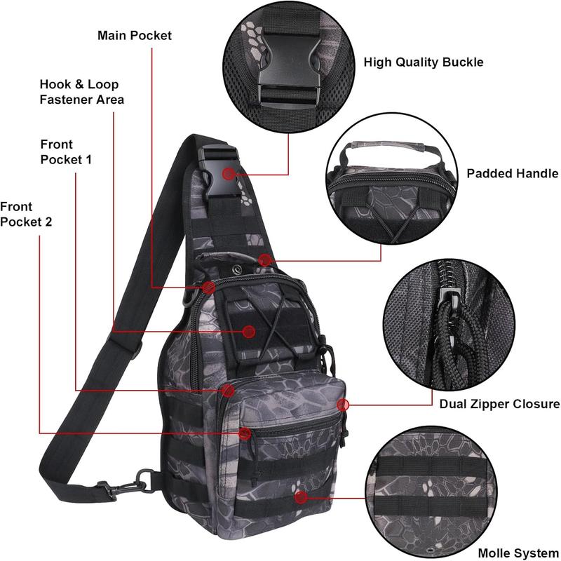 Backpack,   Cross- Molle Sling  Backpack Chest Bag for Outdoor Every Day Carry