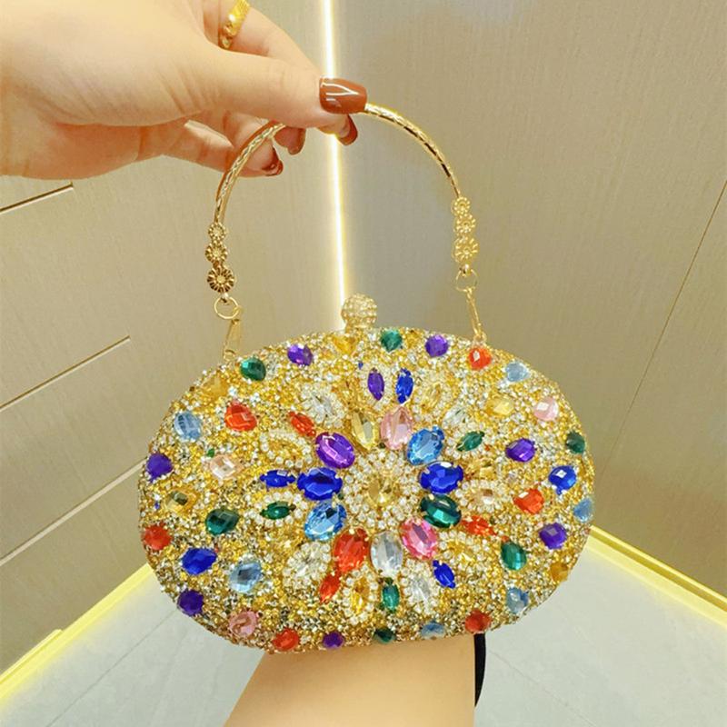 High Quality Rhinestone Bag Women's Evening Dress Banquet Hand Bag Inlaid Diamond Hand Dinner Bag Cheongsam Bag Crossbody Bag Shoulder Bag party prom