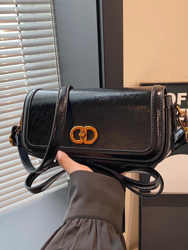 Women's Elegant Floral Pattern Shoulder Bag, Fashionable Pu Leather Strawberry Decor Chain Strap Crossbody Bag for Daily Used, Casual Trendy Versatile Daily Commuting Bag