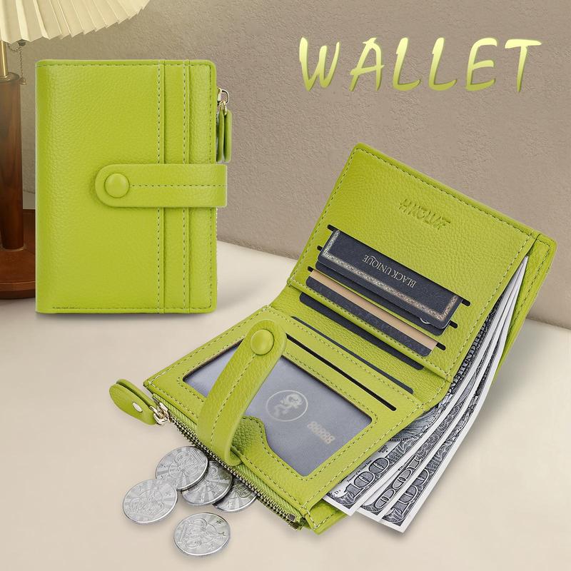 HKCLUF Small Wallet Women Minimalist Slim Bifold Wallets Zipper Leather Wallet Women Credit Card Large Capacity Holder Wallets