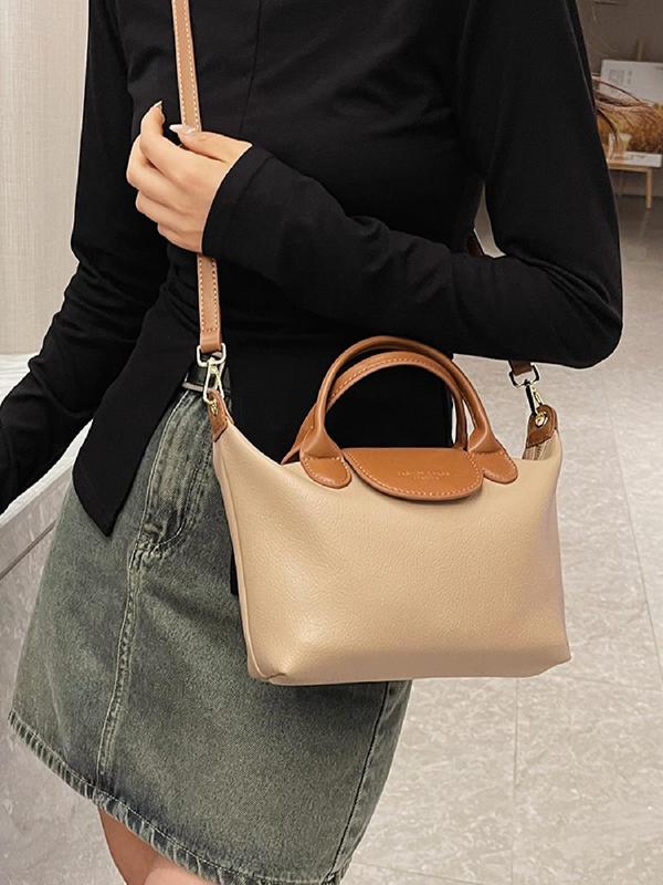 Women's Solid Color Textured Bucket Bag, Fashionable Crossbody Bag for Daily Used, Casual Trendy Versatile High-quality Daily Commuting Bag