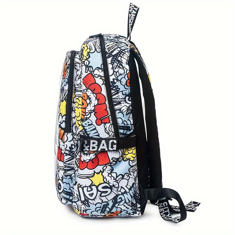 Cartoon Shark Pattern Backpack, Large Capacity Backpack, Lightweight Outdoor Sports Backpack, School Bag for Students, Office Stationery