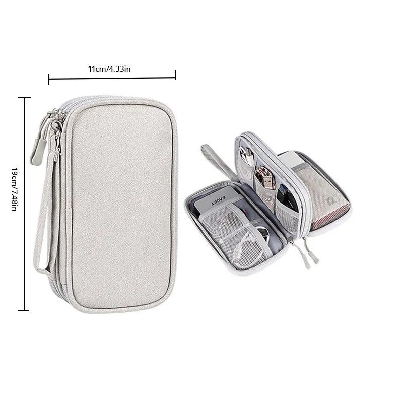 Electronic Organizer Travel USB Cable Accessories Bag Case,Waterproof for Power Bank,Charging Cords,Chargers,Mouse ,Earphones Flash Drive