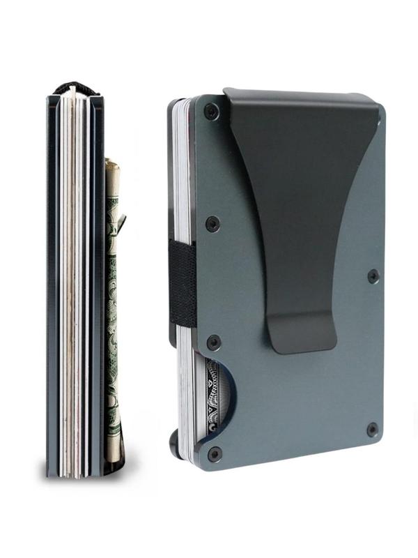 Men's Casual Trendy Carbon Fiber Card Holder, Fall & Summer 2024 Simple Style Plain Short Wallets with Card Slots, Casual Trendy Cardholder As Gift for Boyfriend, Fall Outfits, Fall Freshness
