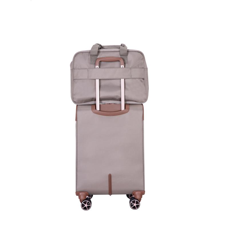 Expandable 4-piece luggage set, soft shell and soft edge upright carry on luggage (16 20 24 28) made of lightweight polyester material