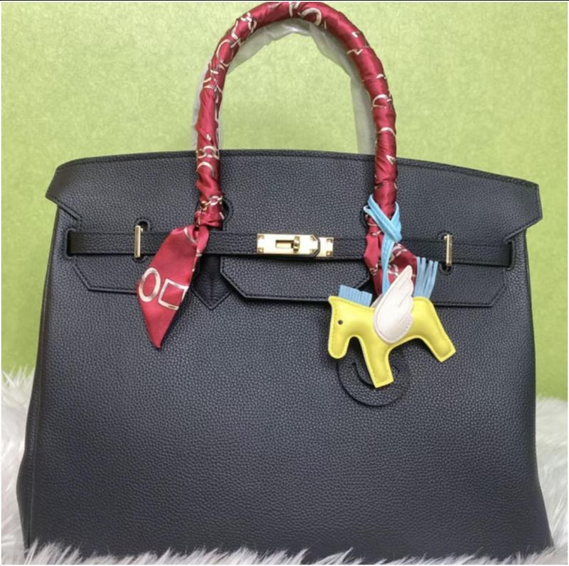 Women's 40cm cow leather bag with pattern - Large fashion handbag for laptop