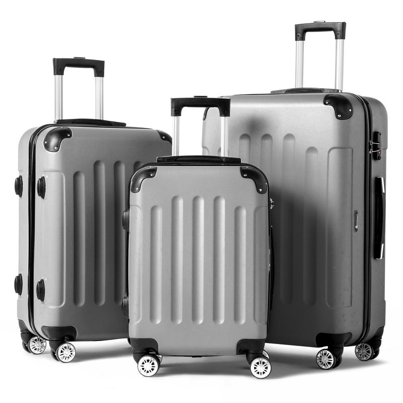 3 Piece Nested Spinner Suitcase Luggage Set With TSA Lock