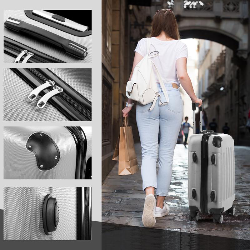 3 Piece Nested Spinner Suitcase Luggage Set With TSA Lock