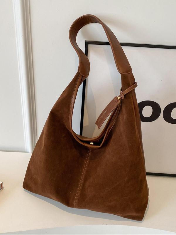 Women's Solid Color Tote Bag, Fashionable Large Capacity Shoulder Bag for Work & Daily Used, Casual Trendy Versatile High-quality Daily Commuting Bag