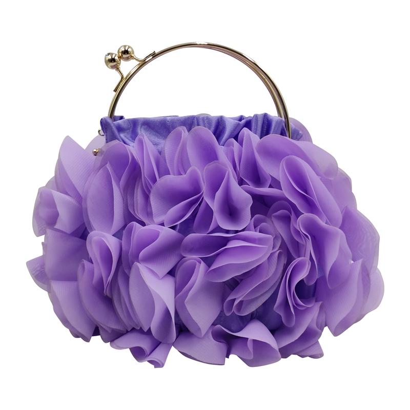 LAKSMI Women Floral Evening Bag,Elegant Flower design Clutch bag,Fashion Chain Strap Crossbody Bag for Banquet & Wedding Party