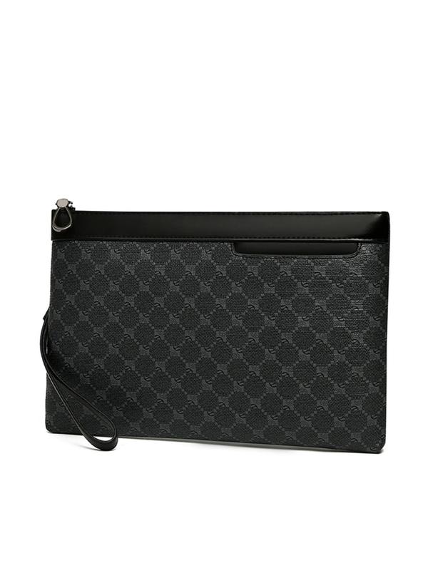 Men's Business Casual Zipper Clutch, Affordable Luxury Bag Large Capacity Clutch Purse for Work & Daily Used, Casual Trendy Versatile High-quality Daily Commuting Bag