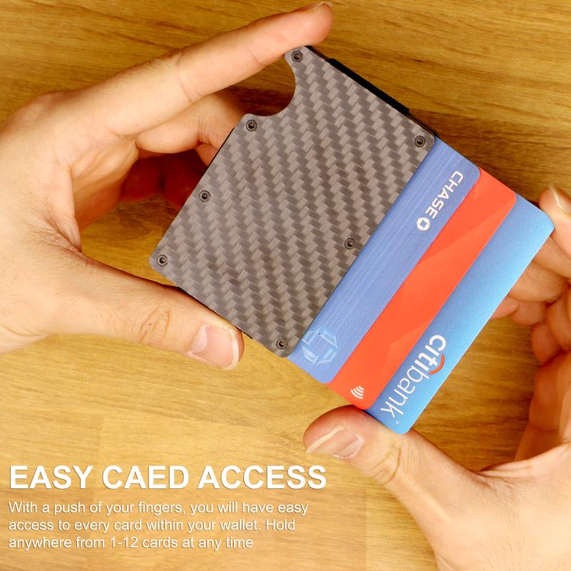 Men's Women RFID Blocking Slim Money Clip Wallet Card ID Holder Thin Minimalist, Aluminum Alloy, Everyday Purse