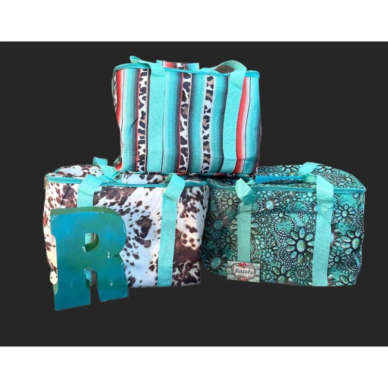 WESTERN COOLER | Soft Cooler BAG,  Cow Print Cooler Bag, Squash Blossom, Serape Cooler Bag