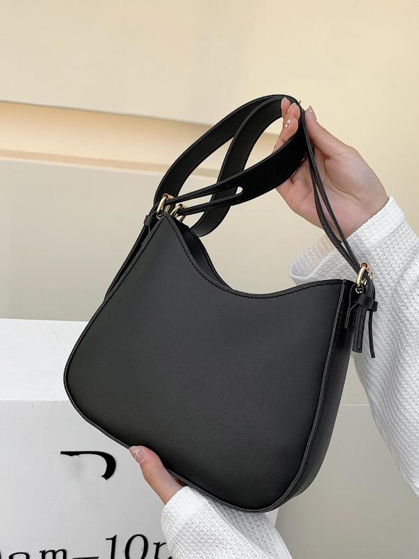 Women's Fashionable Solid Shoulder Bag, Casual Pu Crossbody Bag for Daily Used, Casual Trendy Versatile High-quality Commuting Bag, Girl Fashionable Shopping Bag