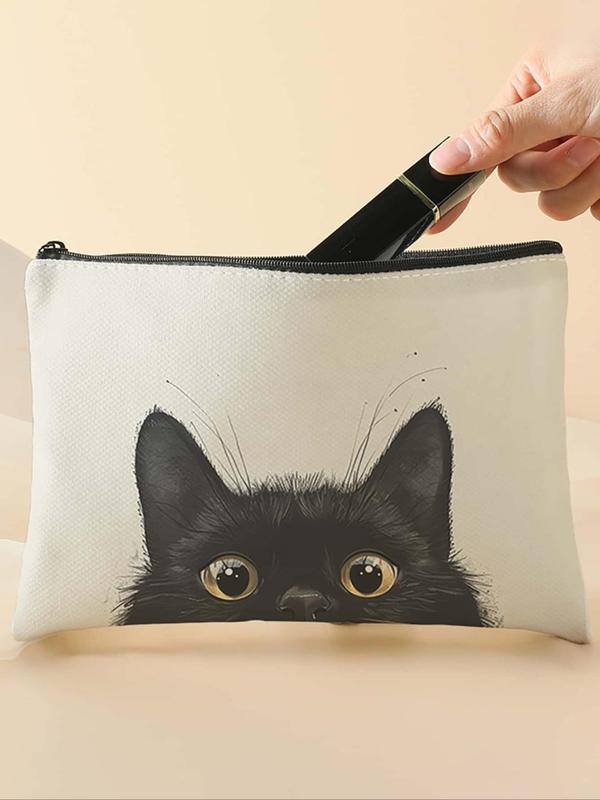 Cartoon Cat Pattern Makeup Bag, Multi-functional Storage Bag, Travel Makeup Bag, Suitable for Leisure Travel, Business Trips