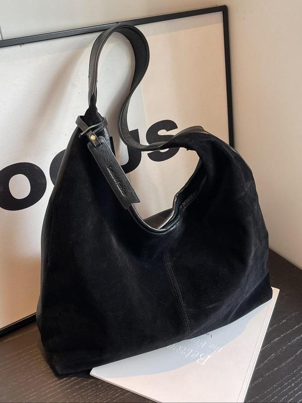 Women's Solid Color Tote Bag, Fashionable Large Capacity Shoulder Bag for Work & Daily Used, Casual Trendy Versatile High-quality Daily Commuting Bag