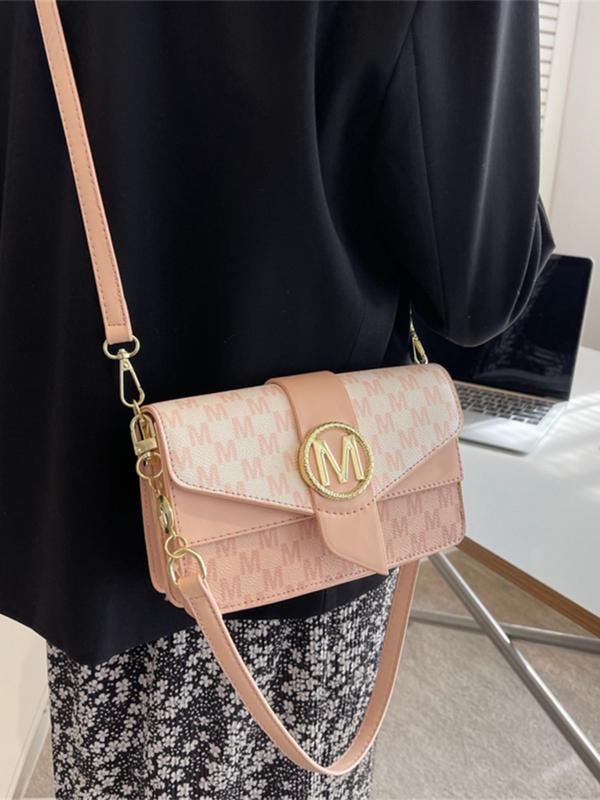 Women's Fashionable Solid Color Crossbody Bag, Casual Versatile Square M Design Shoulder Bag for Daily Used, Trendy All-match Commuter Bag