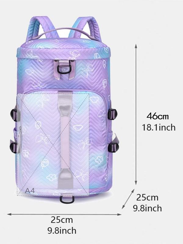 Random Pattern Large Capacity Travel Bag,  Waterproof School Book Bag Backpack, Multi-functional Dry and Wet Separation Sports Fitness Handbag, Hiking Backpack, Yoga Backpack