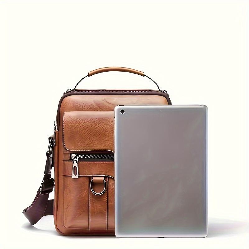 Retro Vegan Leather Handbag, Business Crossbody Bag, Casual Portable Satchel Bag