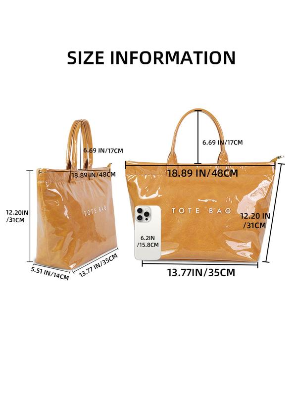 Large Capacity Tote Bag, Letters Pattern Tote Bag, Casual Trendy Versatile High-quality Daily Commuting Bag, Girl Fashionable Shopping Bag