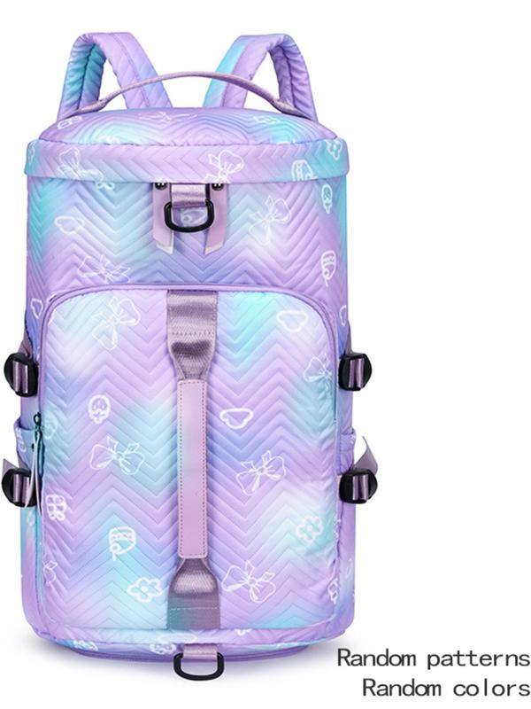 Random Pattern Large Capacity Travel Bag,  Waterproof School Book Bag Backpack, Multi-functional Dry and Wet Separation Sports Fitness Handbag, Hiking Backpack, Yoga Backpack