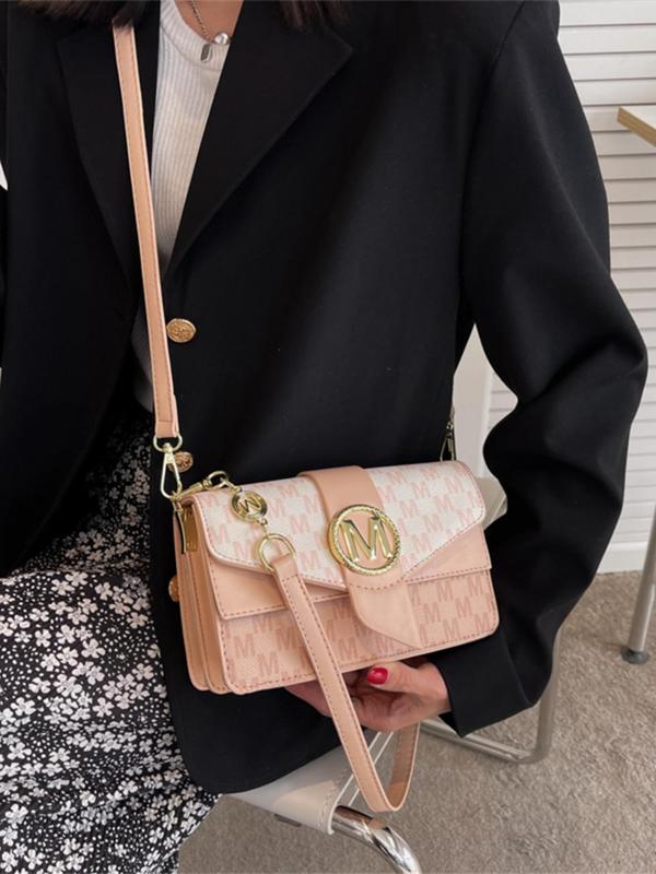 Women's Fashionable Solid Color Crossbody Bag, Casual Versatile Square M Design Shoulder Bag for Daily Used, Trendy All-match Commuter Bag