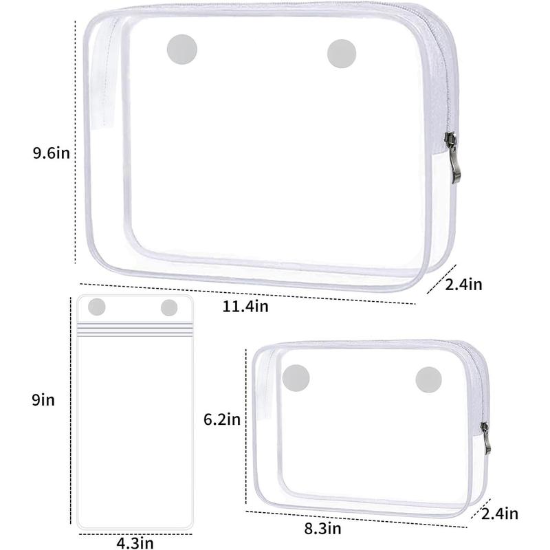 3 packs clear PVC zipper inner bags kit for Bogg bag rubber beach tote bag