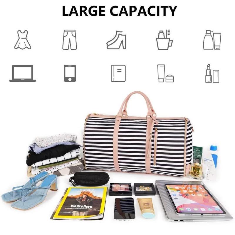 Foldable Suit Travel Bag, 1 Count Multi-functional Large Capacity Storage Tote with Separated Shoes Bag, Hand-carry Luggage with Hanging Garment Compartment