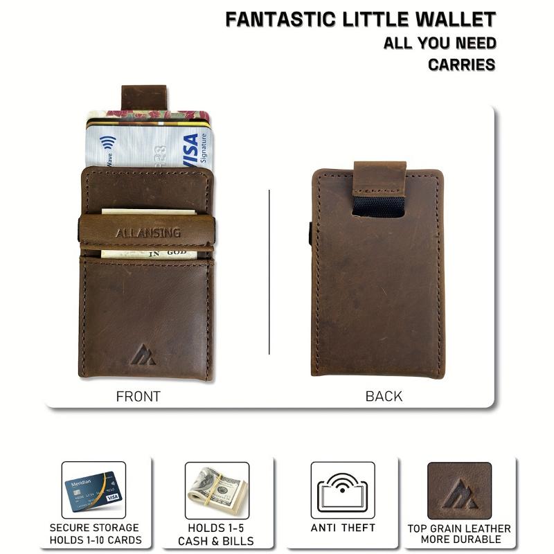 Slim Minimalist Front Pocket Wallets, RFID Blocking Card Holder, Genuine Leather Wallet For Men Women