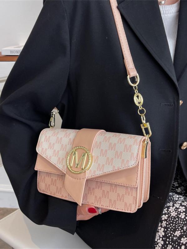 Women's Fashionable Solid Color Crossbody Bag, Casual Versatile Square M Design Shoulder Bag for Daily Used, Trendy All-match Commuter Bag