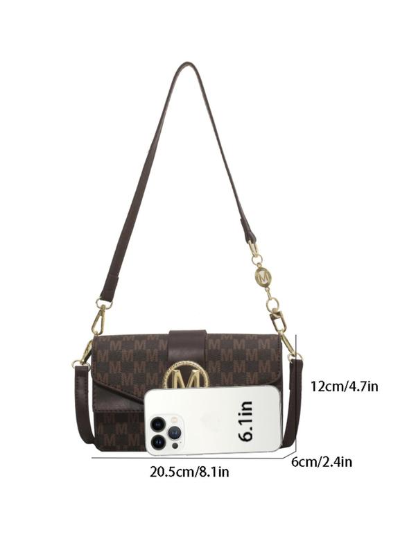 Women's Fashionable Solid Color Crossbody Bag, Casual Versatile Square M Design Shoulder Bag for Daily Used, Trendy All-match Commuter Bag