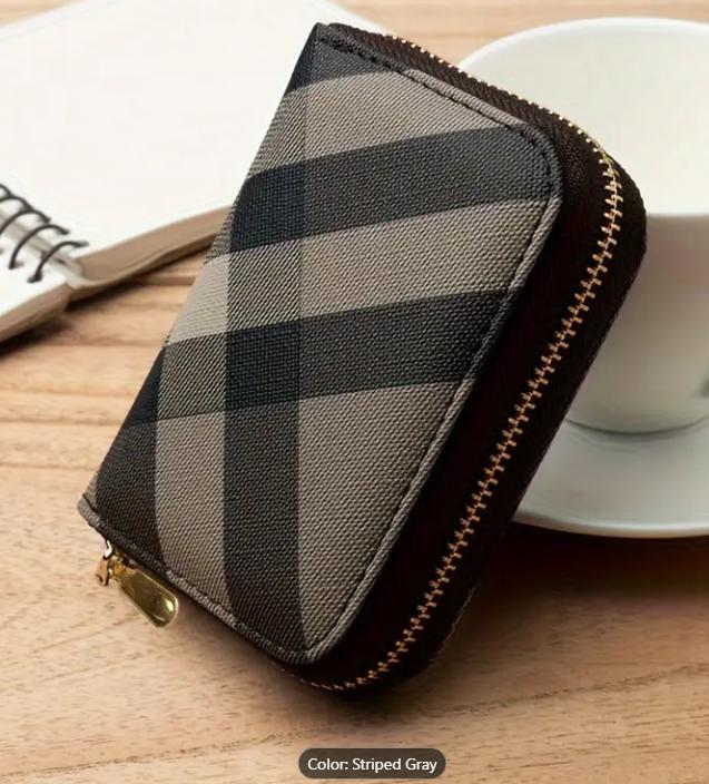 Classic Zipper Coin Purse: European & American Style, PU Material, Polyester Lining