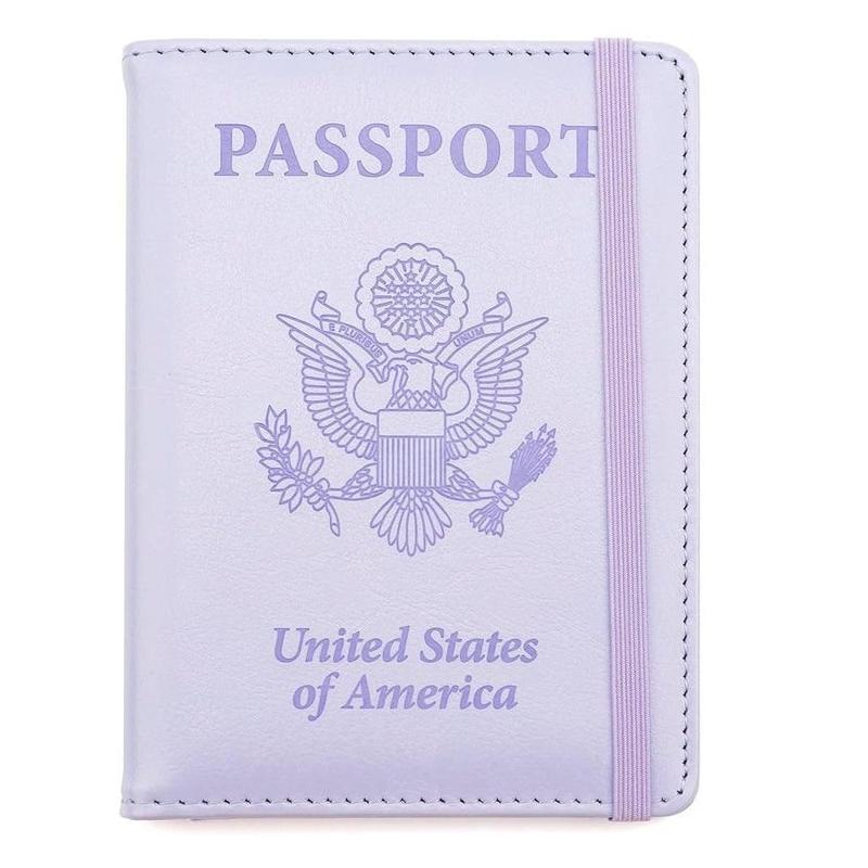 Passport Holder, Passport and Vaccine Card Holder Combo Passport Cover Passport Wallet Passport Holder Passport Case Passport Card Holder Family Pen Holder Passport Holder for Women Men, Purple