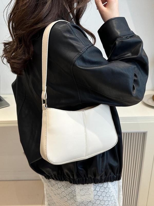 Women's Solid Color Shoulder Bag, Fashionable Large Capacity Crossbody Bag for Daily Used, Casual Trendy Versatile High-quality Daily Commuting Bag