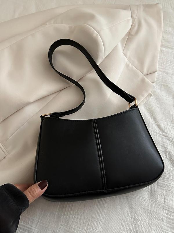 Women's Solid Color Shoulder Bag, Fashionable Large Capacity Crossbody Bag for Daily Used, Casual Trendy Versatile High-quality Daily Commuting Bag