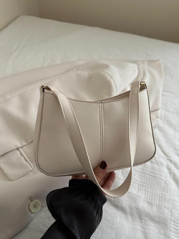 Women's Solid Color Shoulder Bag, Fashionable Large Capacity Crossbody Bag for Daily Used, Casual Trendy Versatile High-quality Daily Commuting Bag