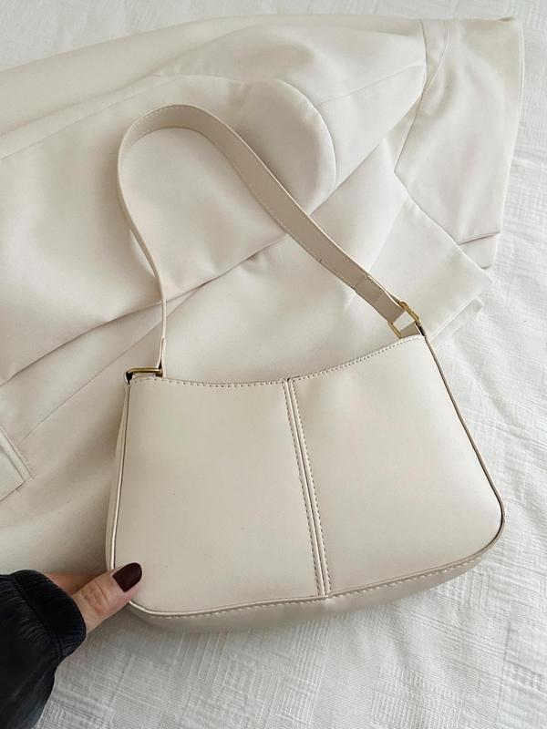 Women's Solid Color Shoulder Bag, Fashionable Large Capacity Crossbody Bag for Daily Used, Casual Trendy Versatile High-quality Daily Commuting Bag