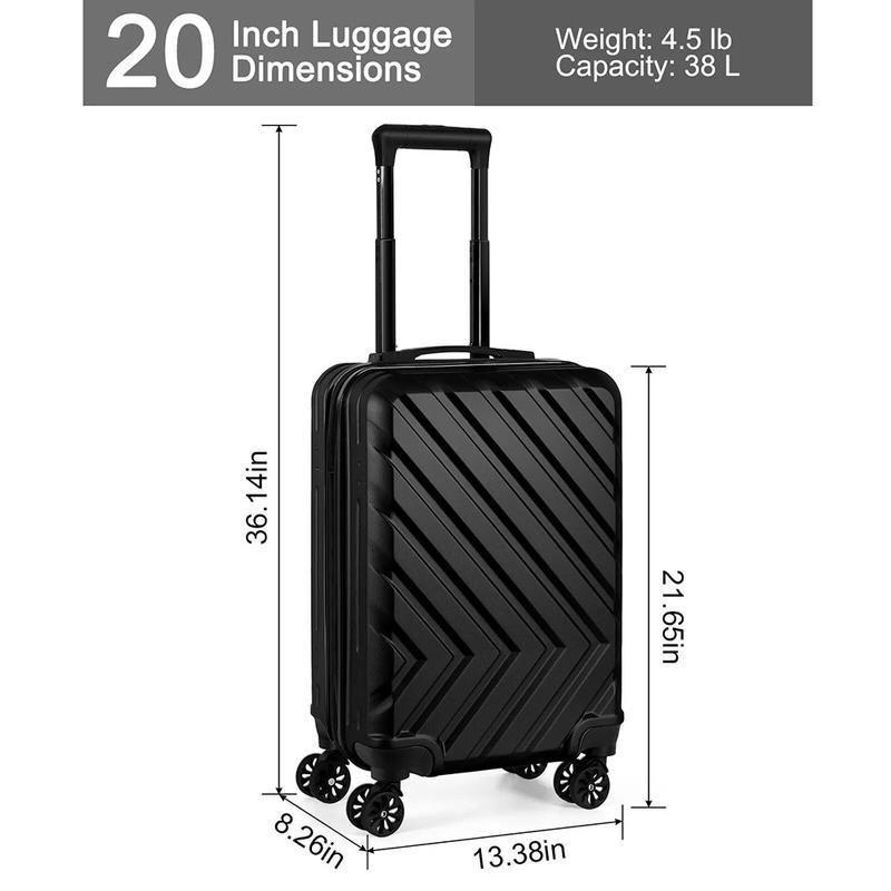 Airline-Approved 20-Inch ABS Hard Shell Spinner Luggage with 360° Wheels & TSA Lock – Lightweight Travel Suitcase for Business & Leisure