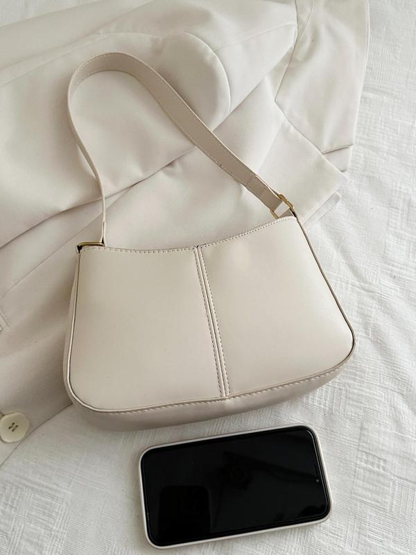 Women's Solid Color Shoulder Bag, Fashionable Large Capacity Crossbody Bag for Daily Used, Casual Trendy Versatile High-quality Daily Commuting Bag