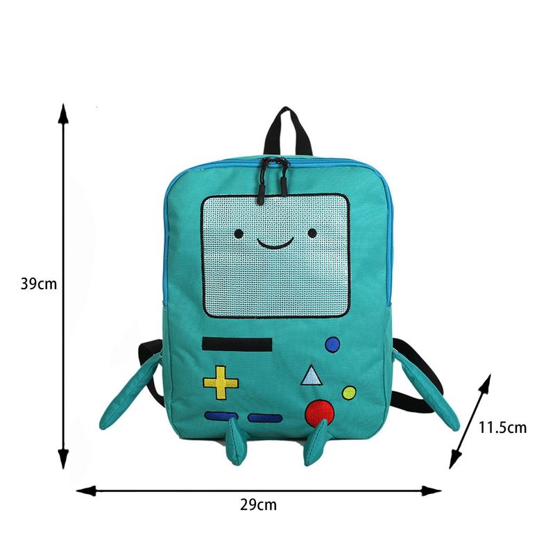 Cute Adventure Time BMO Cartoon Backpack Casual Large Capacity Student Schoolbag Travel Rucksack Daypack for Women Men